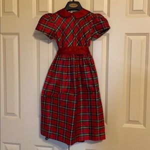 Silk plaid Christmas dress girls size 8
